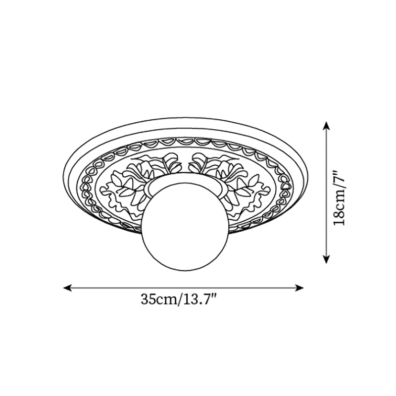 Ceiling Light Acrylic 13.7 in Beige Flush Mount Living Room Bedroom Decorative Fixture | Thomler
