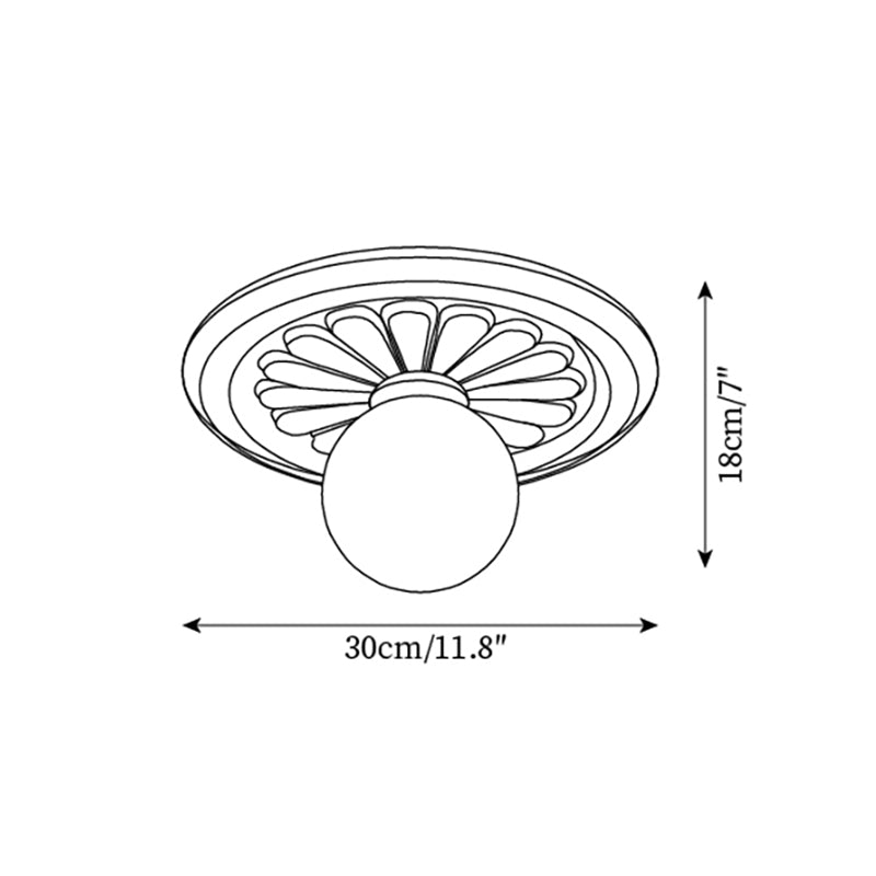 Ceiling Light Acrylic 13.7 in Beige Flush Mount Living Room Bedroom Decorative Fixture | Thomler