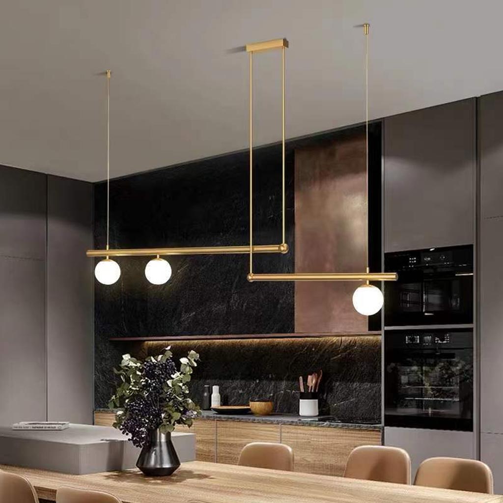 Pendant Light Metal 47.2 in Adjustable Linear Dining Room Kitchen Island Modern Ceiling Lamp | Thomler