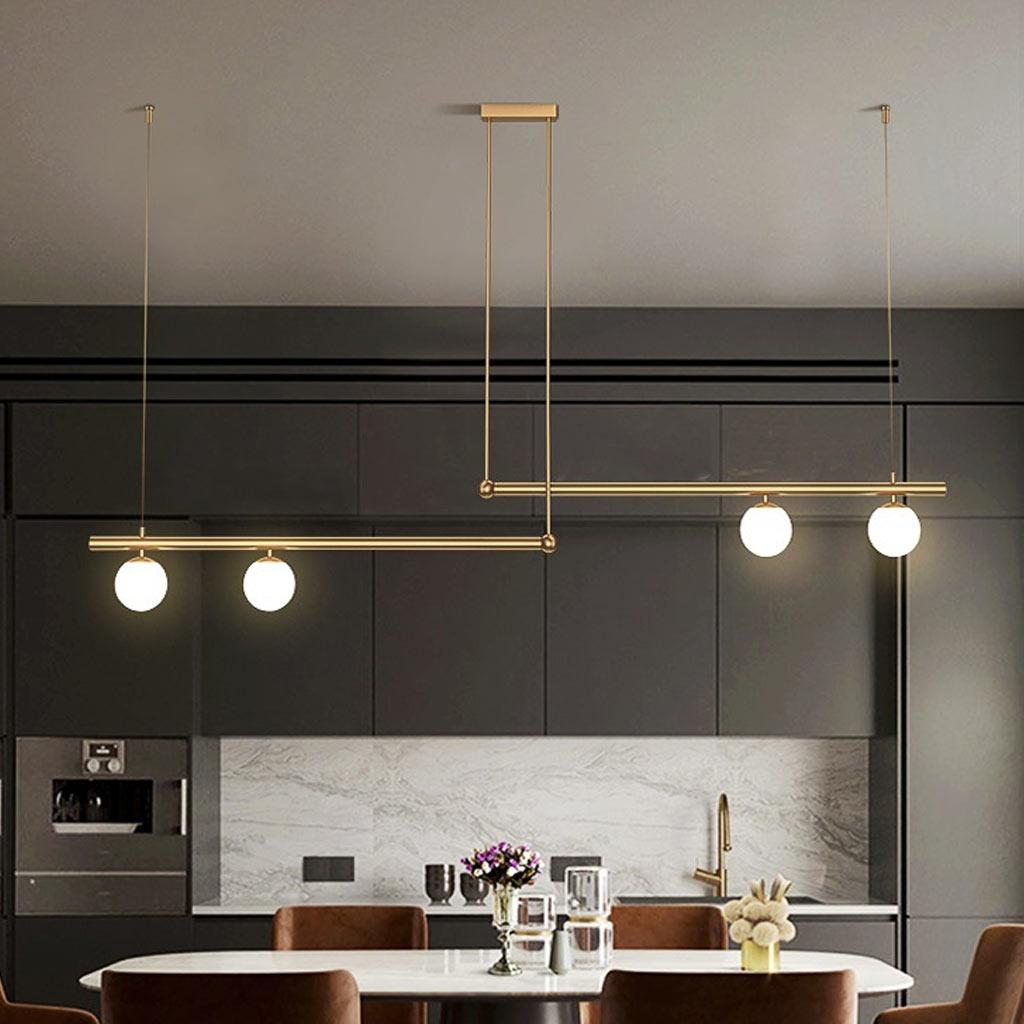 Pendant Light Metal 47.2 in Adjustable Linear Dining Room Kitchen Island Modern Ceiling Lamp | Thomler