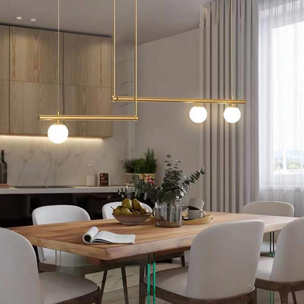 Pendant Light Metal 47.2 in Adjustable Linear Dining Room Kitchen Island Modern Ceiling Lamp | Thomler