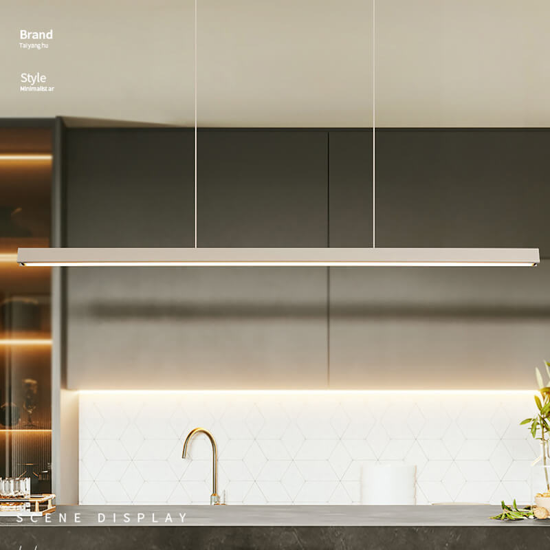 Pendant Light Aluminium Integrated LED Black Kitchen Island Dining Table Minimalist Linear Ceiling Light Adjustable | Thomler