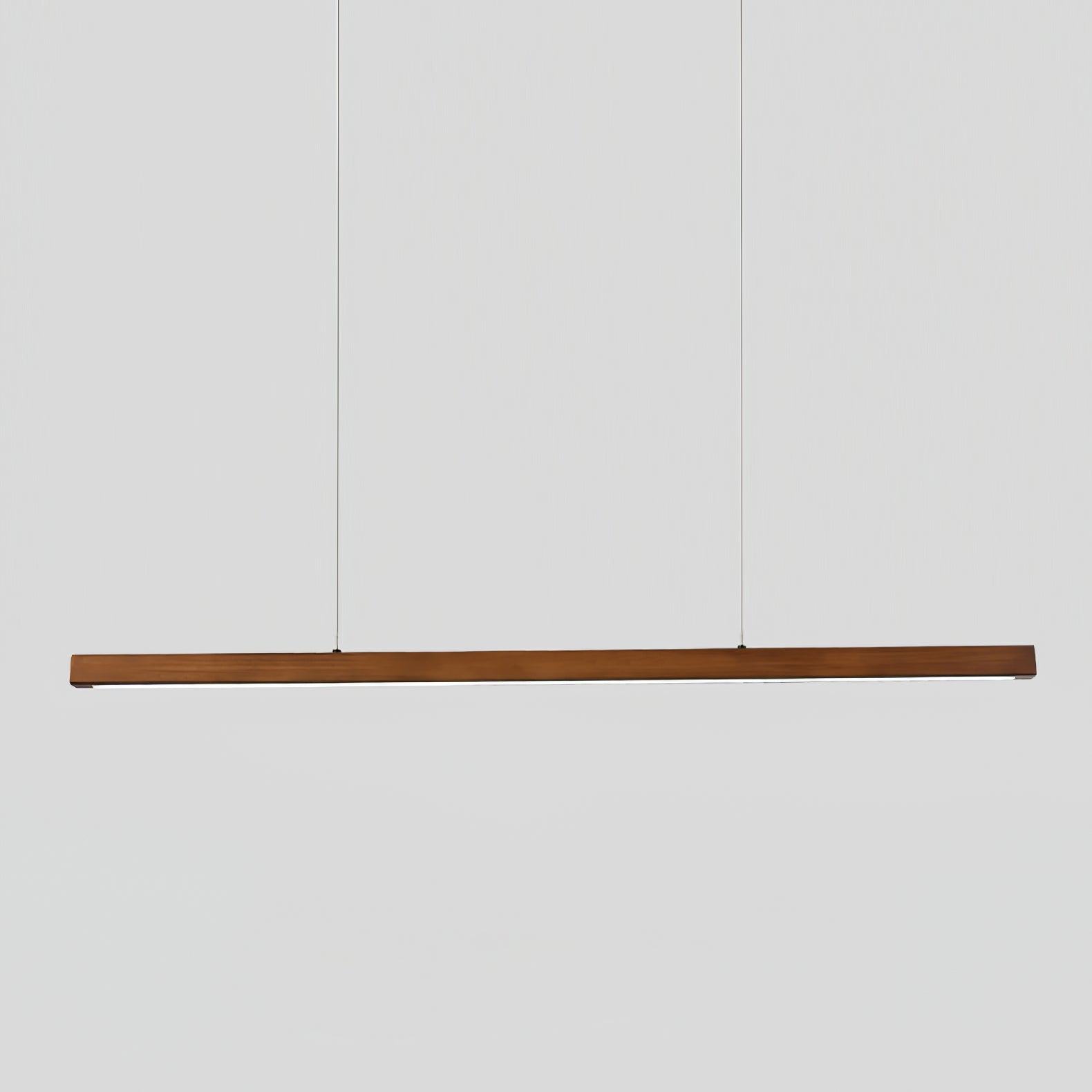 Pendant Light Wood Linear Integrated LED Natural Dining Table Kitchen Island Hanging Ceiling Lamp Japandi Scandinavian | Thomler