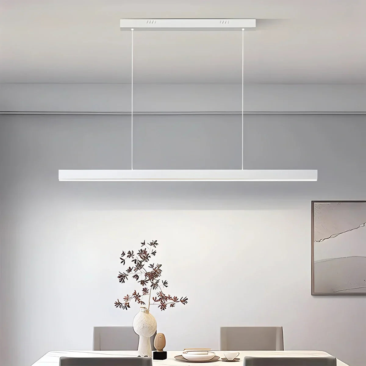 Pendant Light Aluminium Integrated LED Black Kitchen Island Dining Table Minimalist Linear Ceiling Light Adjustable | Thomler