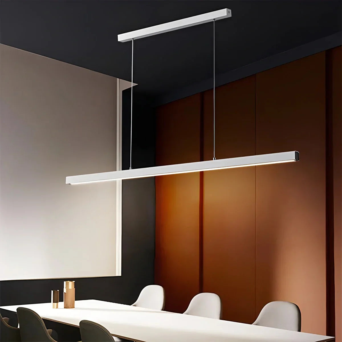 Pendant Light Aluminium Integrated LED Black Kitchen Island Dining Table Minimalist Linear Ceiling Light Adjustable | Thomler
