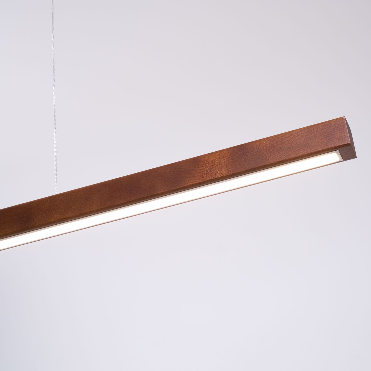 Pendant Light Wood Linear Integrated LED Natural Dining Table Kitchen Island Hanging Ceiling Lamp Japandi Scandinavian | Thomler