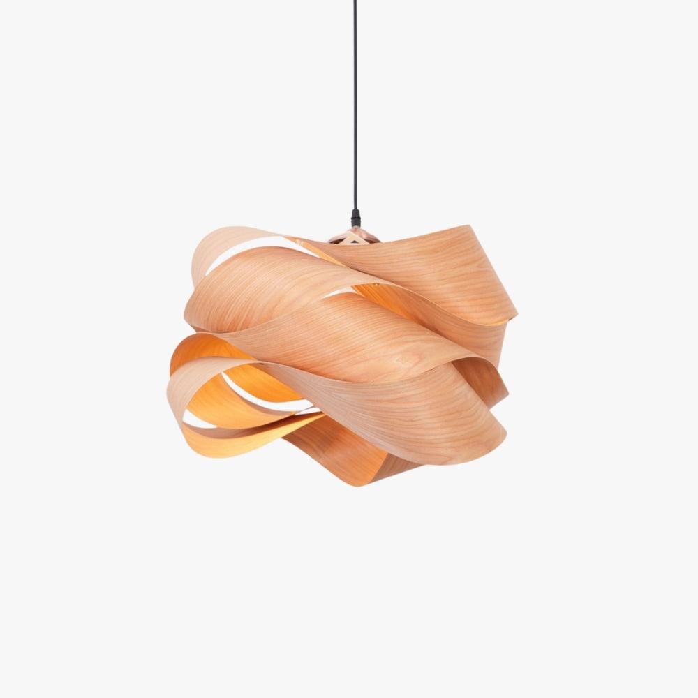 Pendant Light Wood Grain LED 17.7 in Dining Room Kitchen Island Ceiling Lamp Elegant Modern Design | Thomler