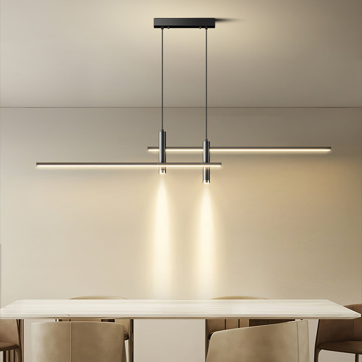 Industrial Bar Spotlight Fixture for Dining & Kitchen Islands | Adjustable Hanging Track Luminaire | Thomler