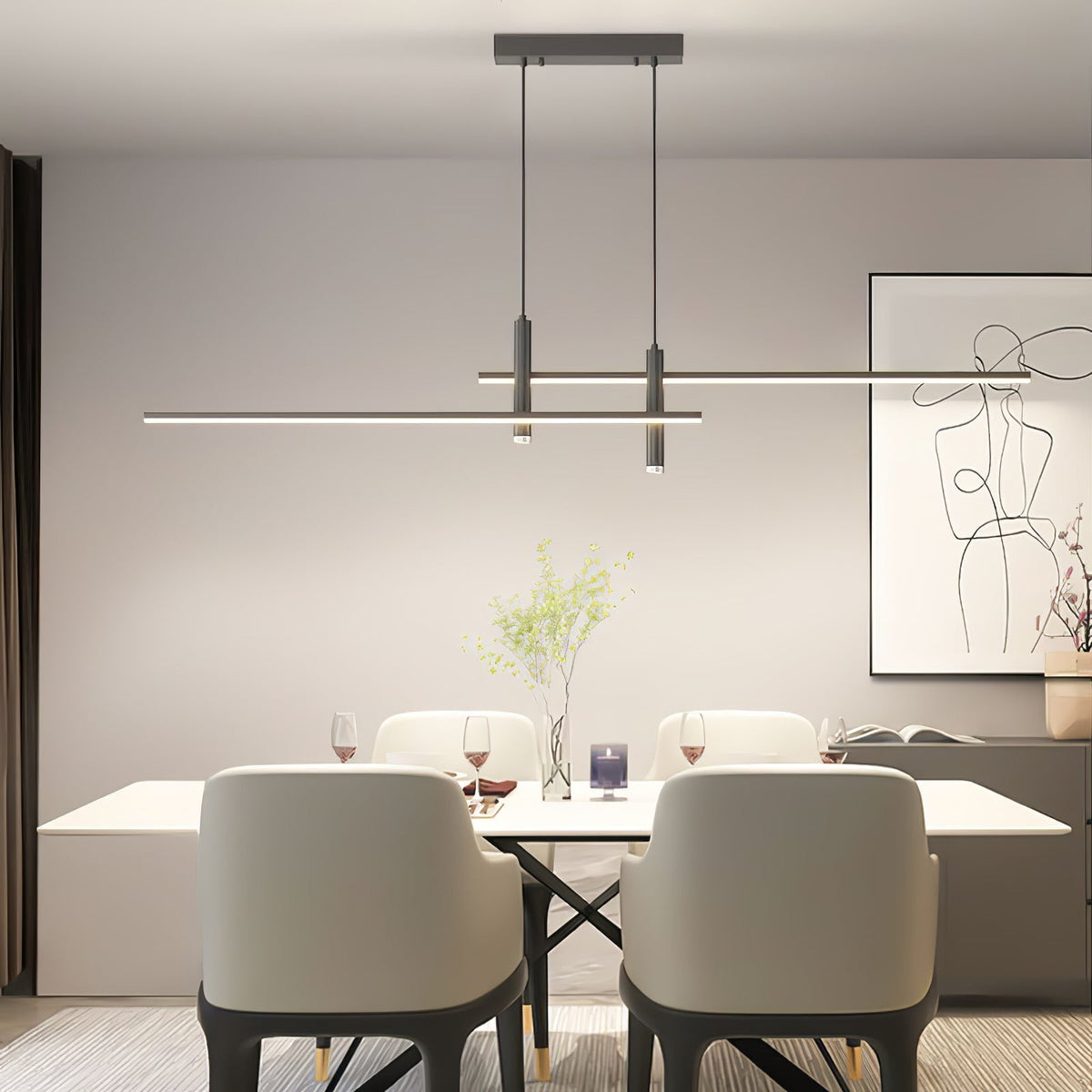 Industrial Bar Spotlight Fixture for Dining & Kitchen Islands | Adjustable Hanging Track Luminaire | Thomler