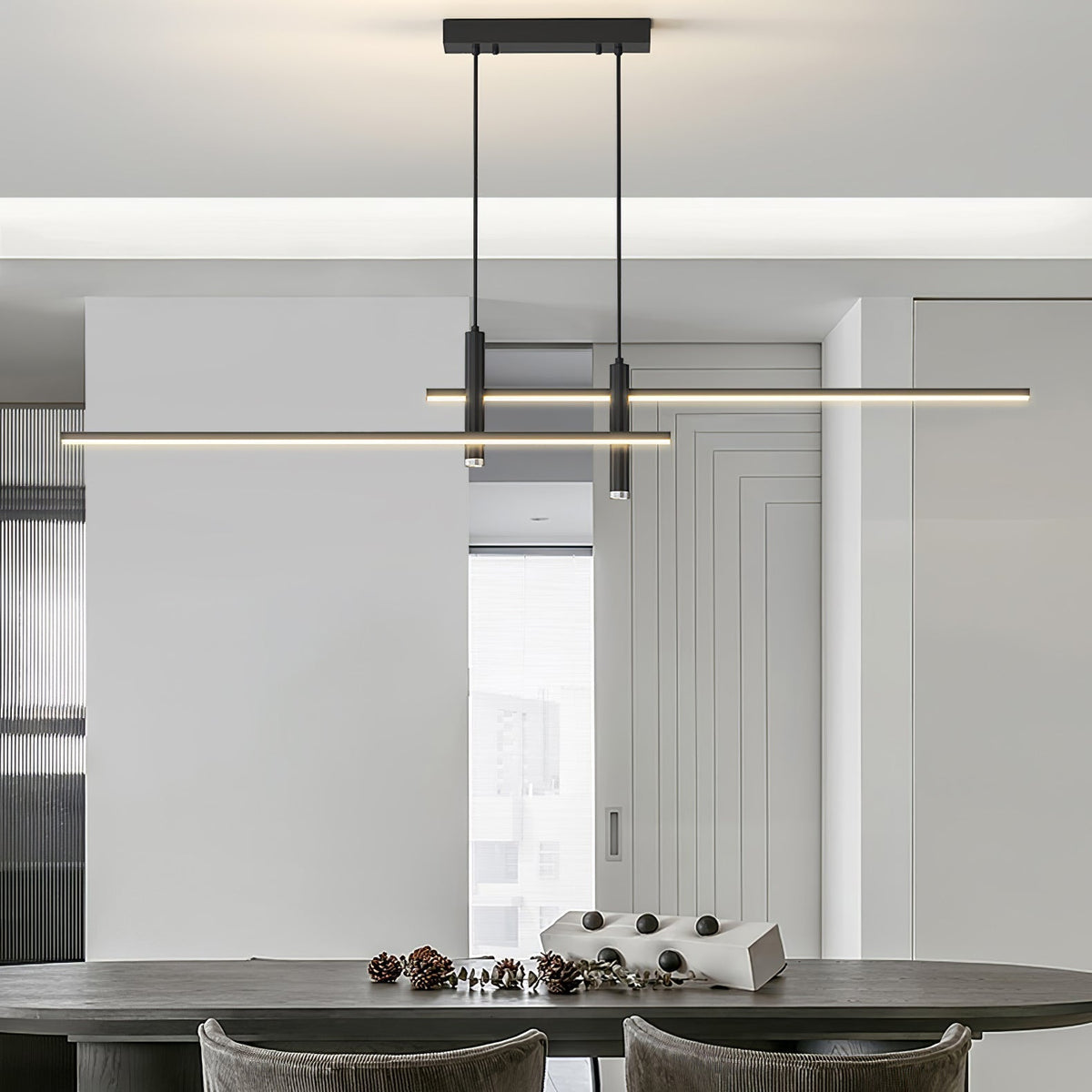 Industrial Bar Spotlight Fixture for Dining & Kitchen Islands | Adjustable Hanging Track Luminaire | Thomler