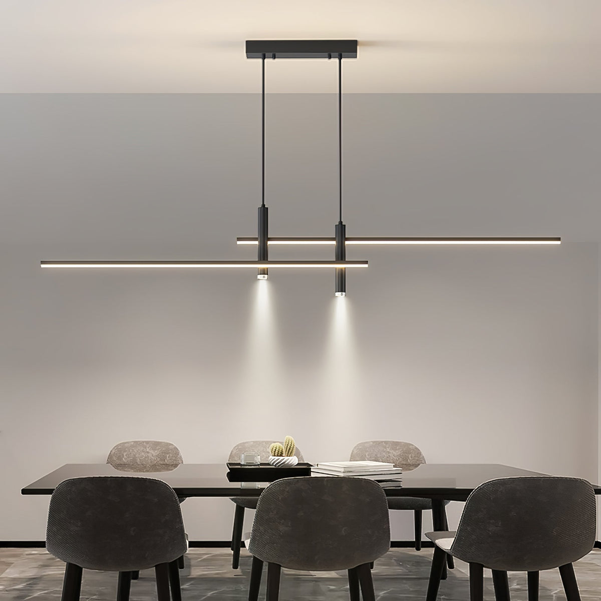 Industrial Bar Spotlight Fixture for Dining & Kitchen Islands | Adjustable Hanging Track Luminaire | Thomler