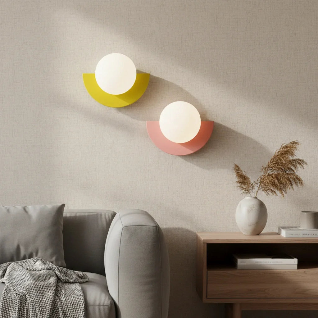Wall Lamp Metal Glass 10 in Colorful LED Bedroom Living Room Decorative Lighting | Thomler
