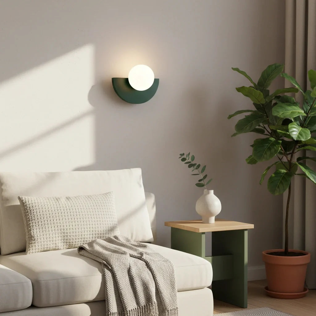 Wall Lamp Metal Glass 10 in Colorful LED Bedroom Living Room Decorative Lighting | Thomler