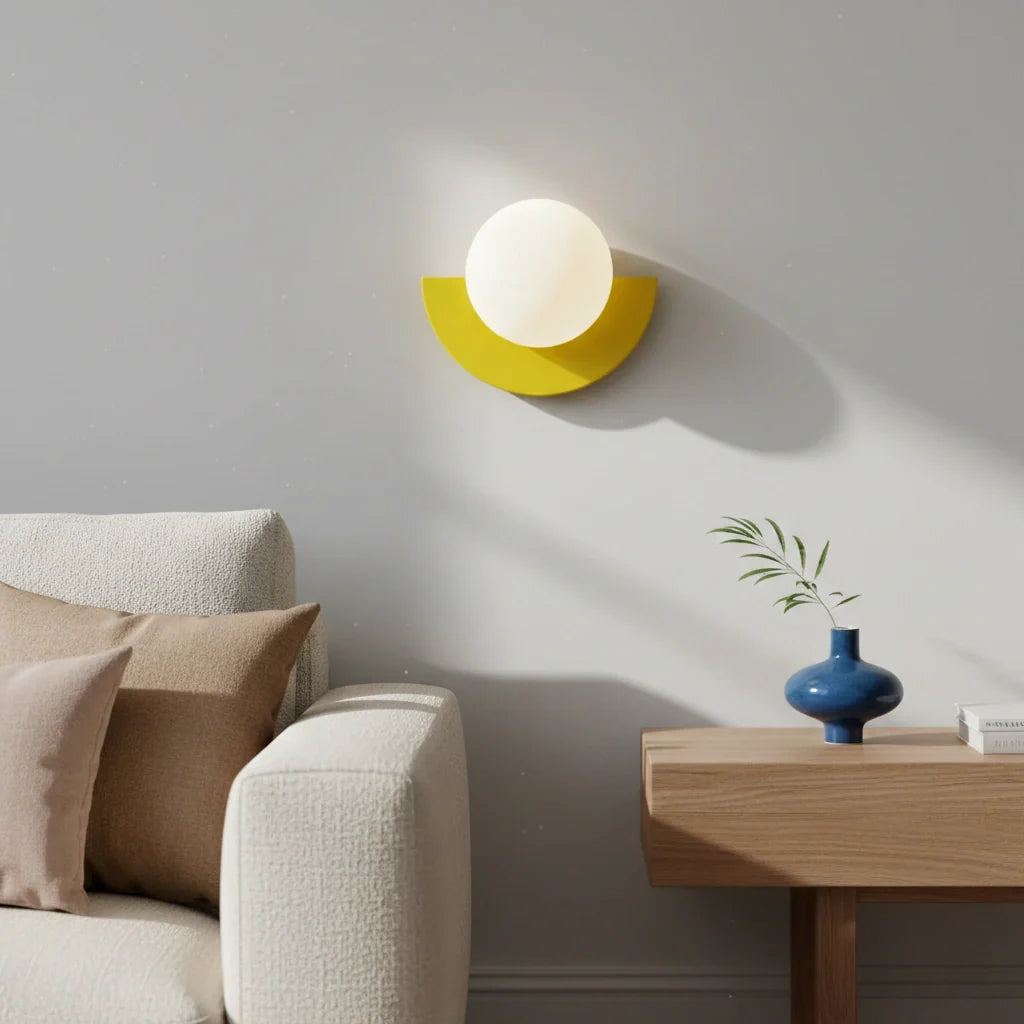 Wall Lamp Metal Glass 10 in Colorful LED Bedroom Living Room Decorative Lighting | Thomler