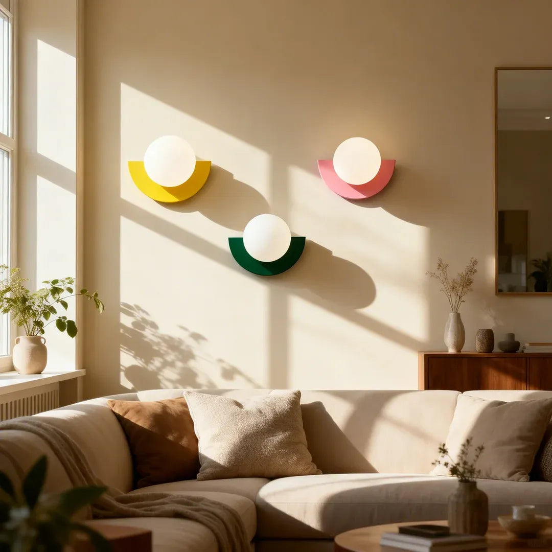 Wall Lamp Metal Glass 10 in Colorful LED Bedroom Living Room Decorative Lighting | Thomler