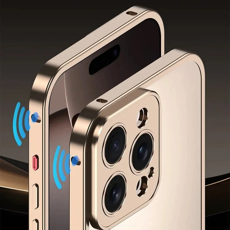 Aluminum Bumper Case for iPhone with Ventilation Grills & Detachable Lens Shield – Shock-Absorbing Frame for 12 Pro Max to 17 Series | Thomler