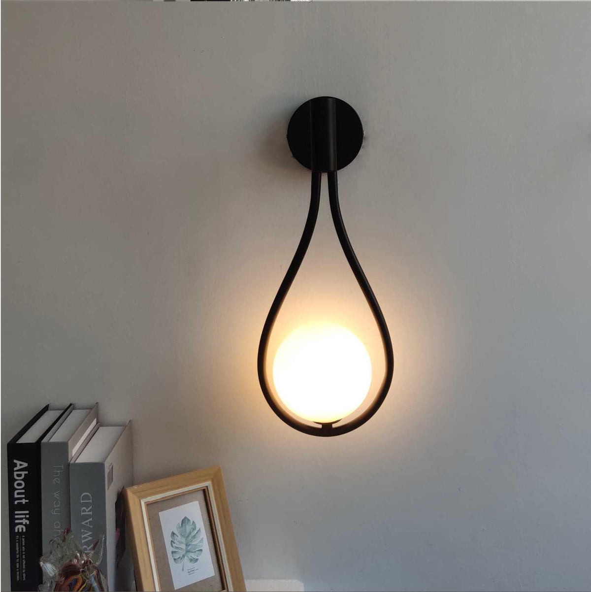 Sleek Geometric Glass Wall Sconce with LED – Modern Nordic Style for Living Room, Bedroom & Office – Iron Frame | Thomler