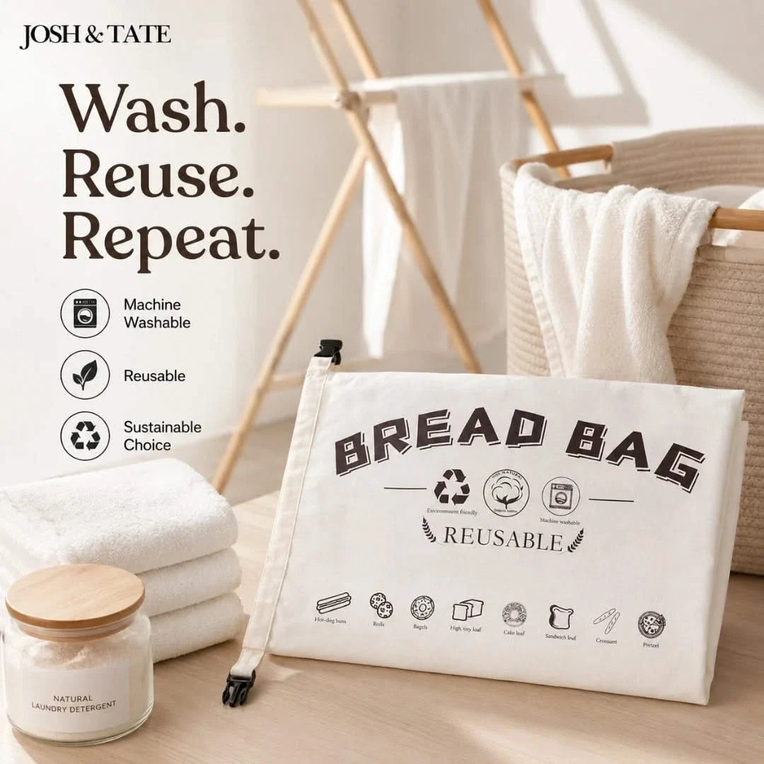 Washable Cotton Keeper for Homemade & Bakery Loaves – Clip-Seal Storage Pouch for Counter & Pantry | Thomler