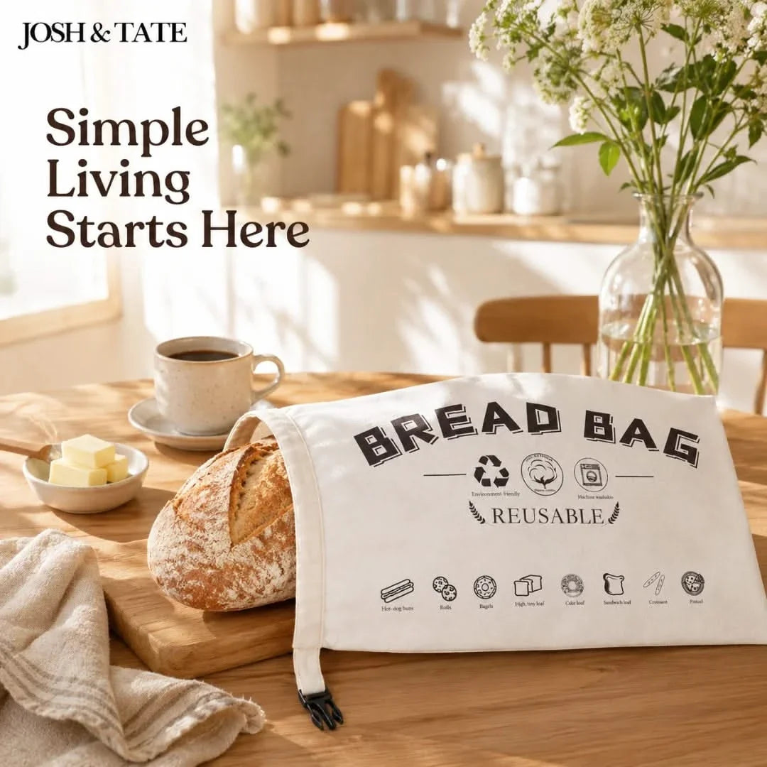 Washable Cotton Keeper for Homemade & Bakery Loaves – Clip-Seal Storage Pouch for Counter & Pantry | Thomler