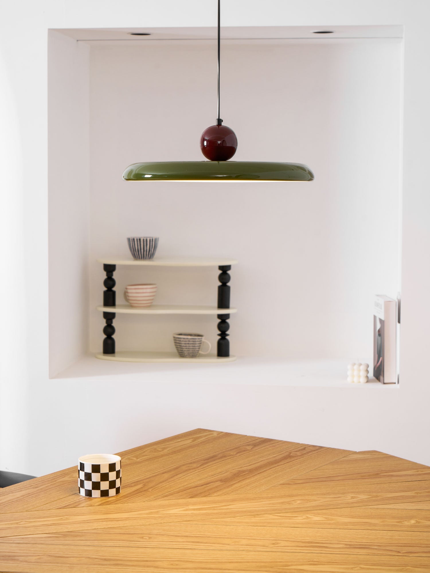 Metal Pendant Ceiling Light 11.8 in Round Disk Warm LED Indoor Dining Room Kitchen Island Hanging Fixture | Thomler