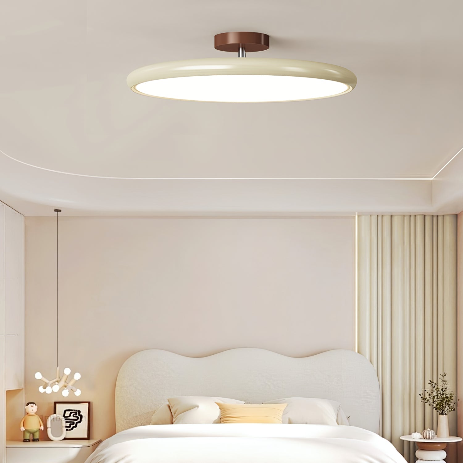 Drift Adjustable LED Ceiling Lamp 11.8 in Soft Ambient Indoor Lighting Beige Green | Thomler