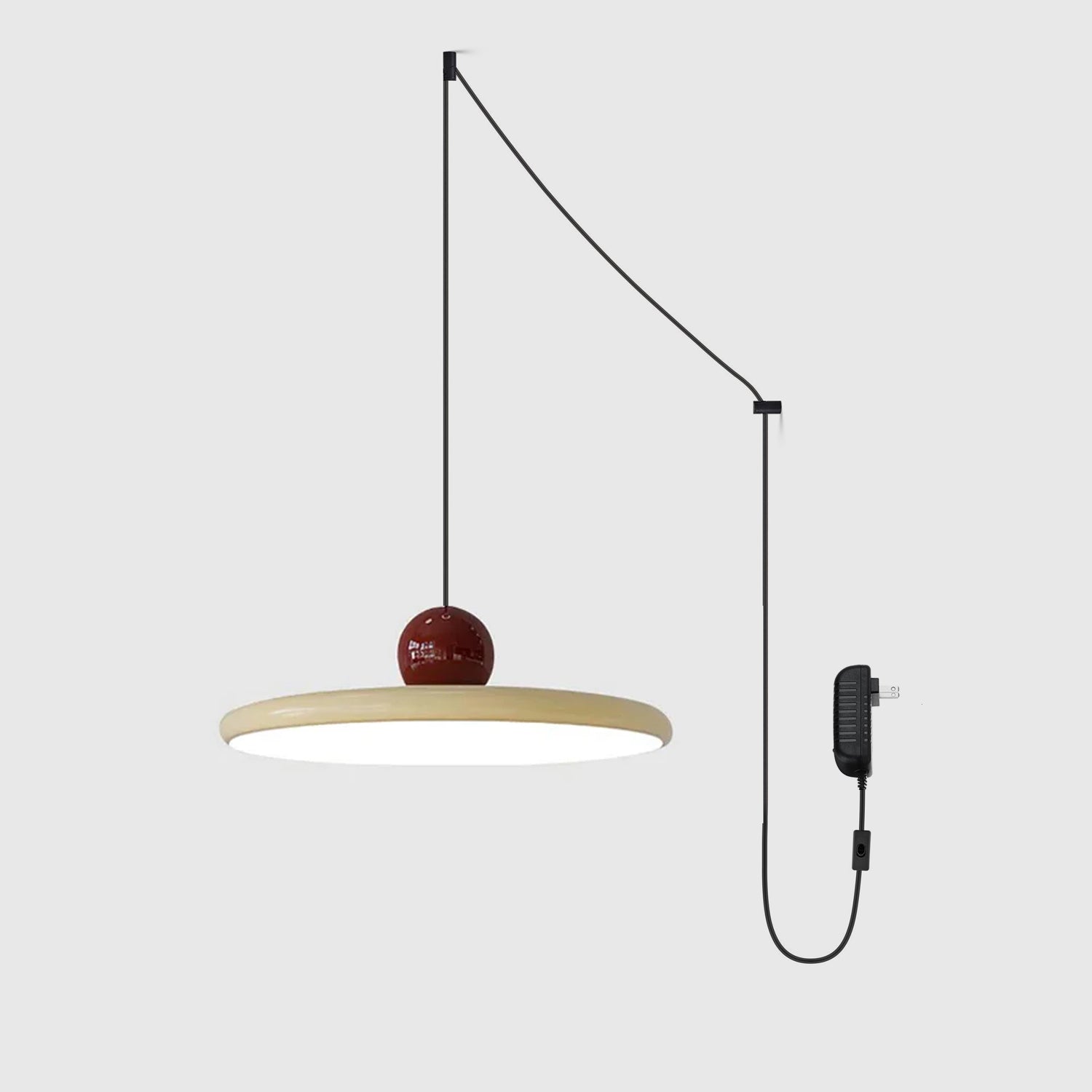 Metal Pendant Ceiling Light 11.8 in Round Disk Warm LED Indoor Dining Room Kitchen Island Hanging Fixture | Thomler