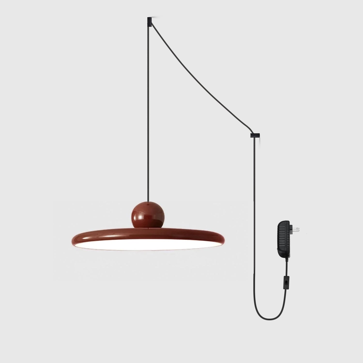 Metal Pendant Ceiling Light 11.8 in Round Disk Warm LED Indoor Dining Room Kitchen Island Hanging Fixture | Thomler