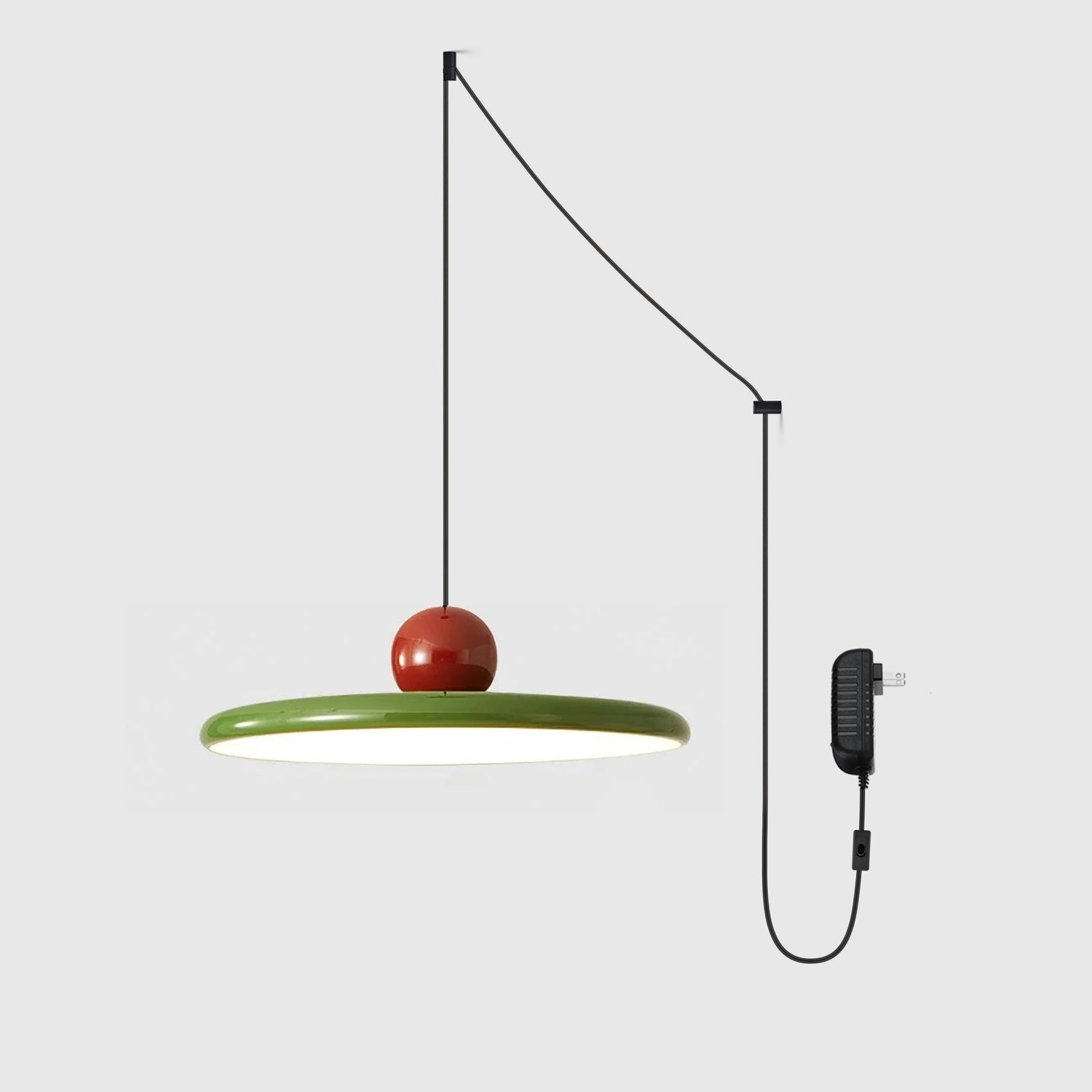 Metal Pendant Ceiling Light 11.8 in Round Disk Warm LED Indoor Dining Room Kitchen Island Hanging Fixture | Thomler