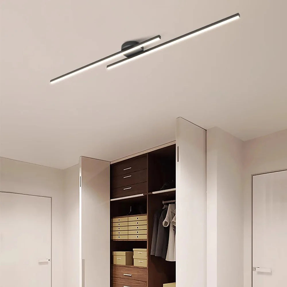 Contemporary Linear Bar Ceiling Fixture – Aluminum LED Strip Light for Bedroom & Hallway | Thomler