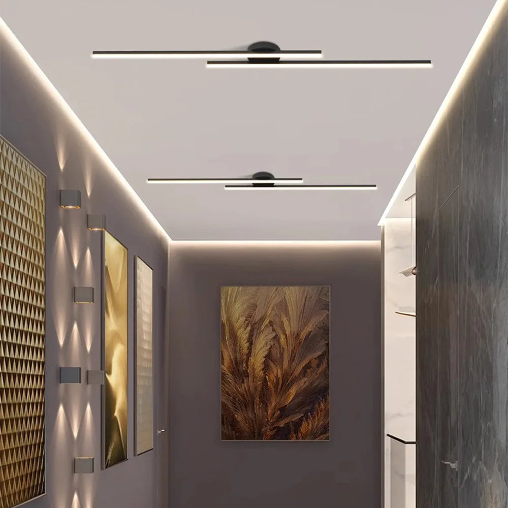 Contemporary Linear Bar Ceiling Fixture – Aluminum LED Strip Light for Bedroom & Hallway | Thomler