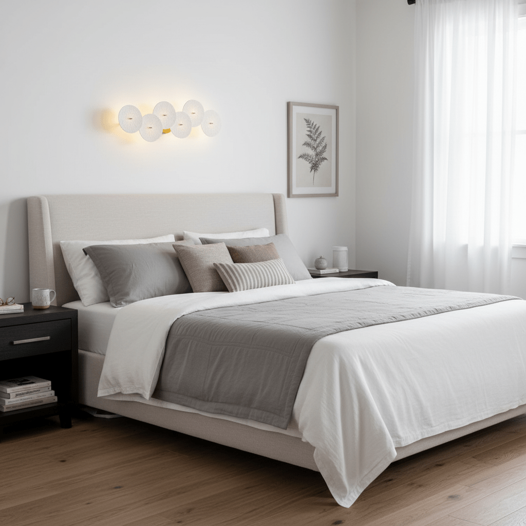 Ceramic Wall Lamp 19.7 in Vertical Lotus Cascade Gold Indoor LED Decorative Lighting | Thomler
