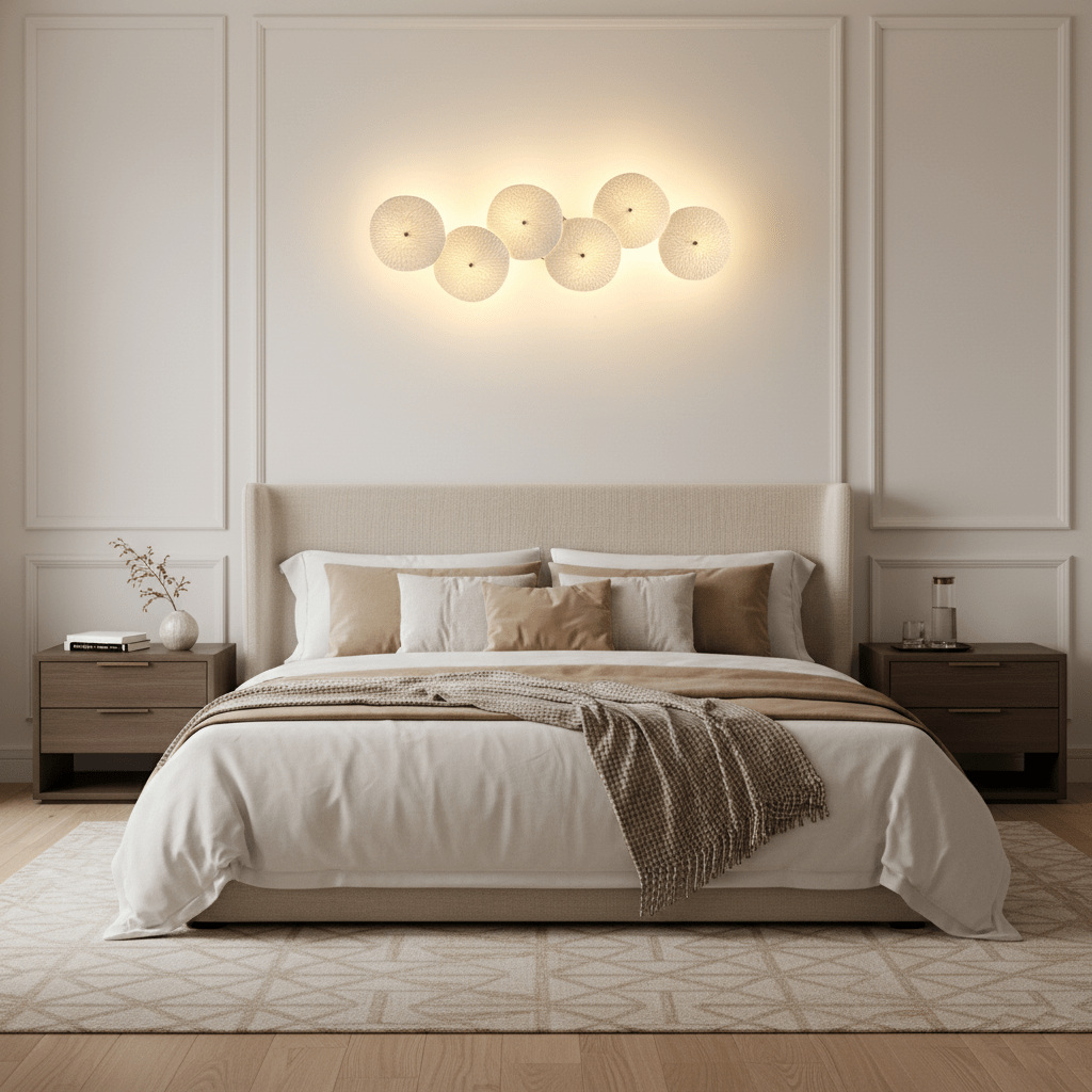 Ceramic Wall Lamp 19.7 in Vertical Lotus Cascade Gold Indoor LED Decorative Lighting | Thomler