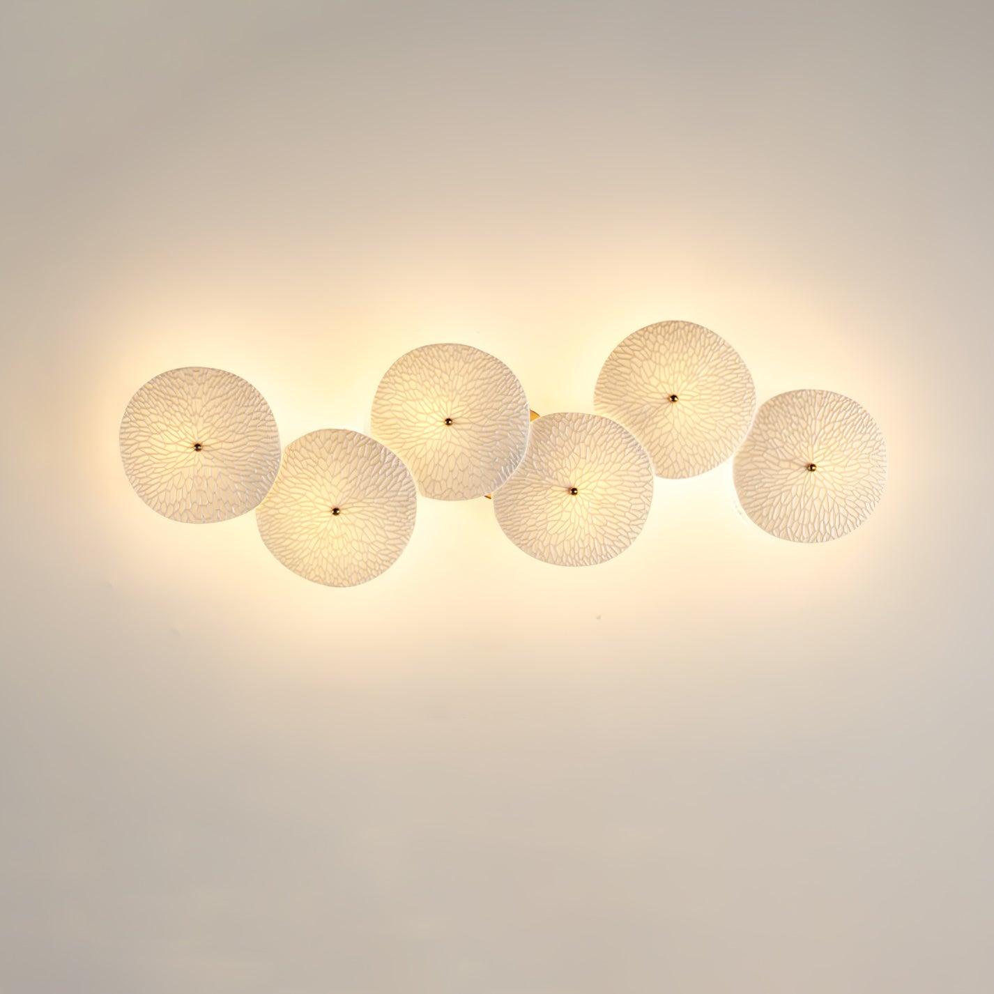 Ceramic Wall Lamp 19.7 in Vertical Lotus Cascade Gold Indoor LED Decorative Lighting | Thomler