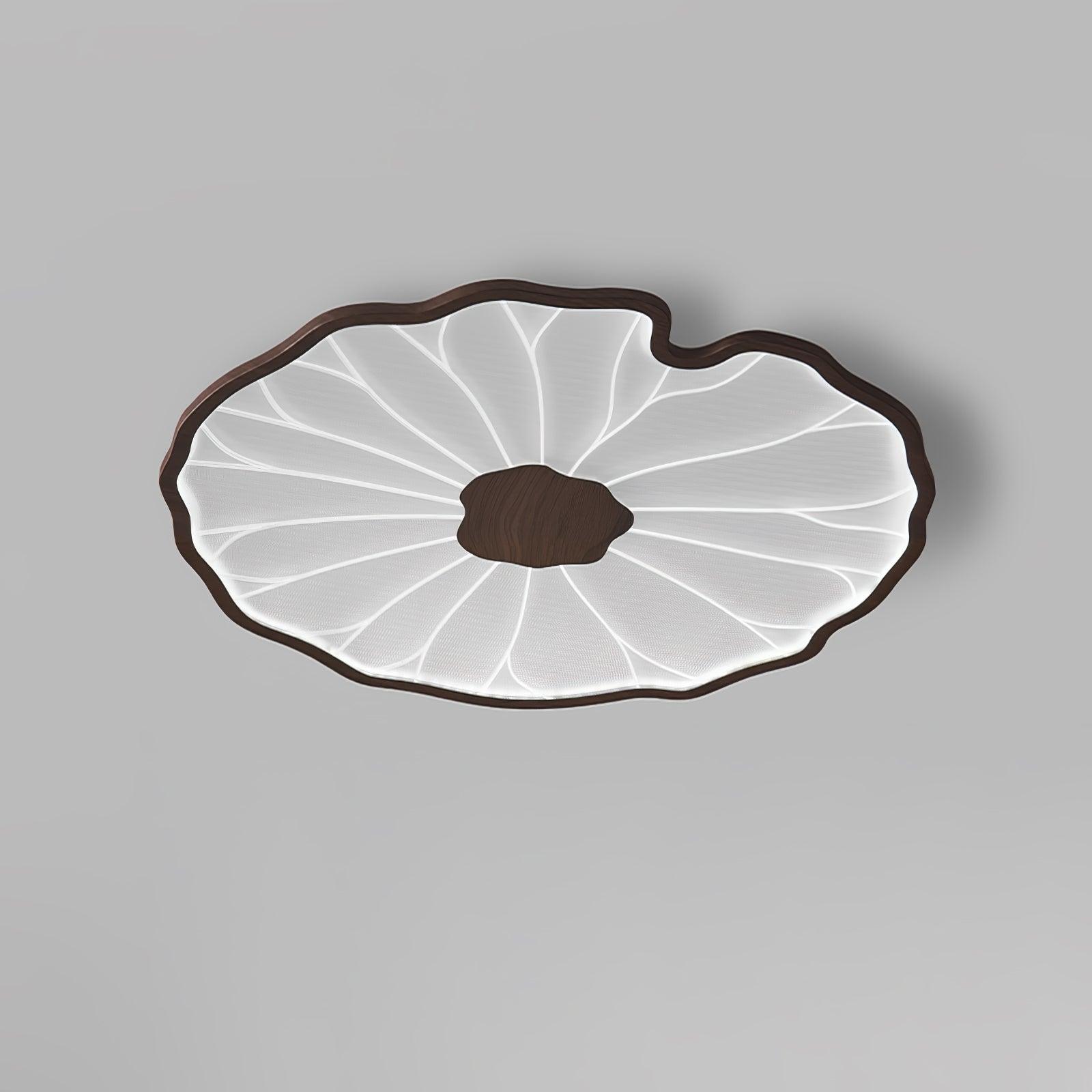 Ceiling Light Metal Acrylic Walnut Wood LED 50.0 cm Low Ceiling Living Room Bedroom Flat Design Modern Interior Lighting | Thomler