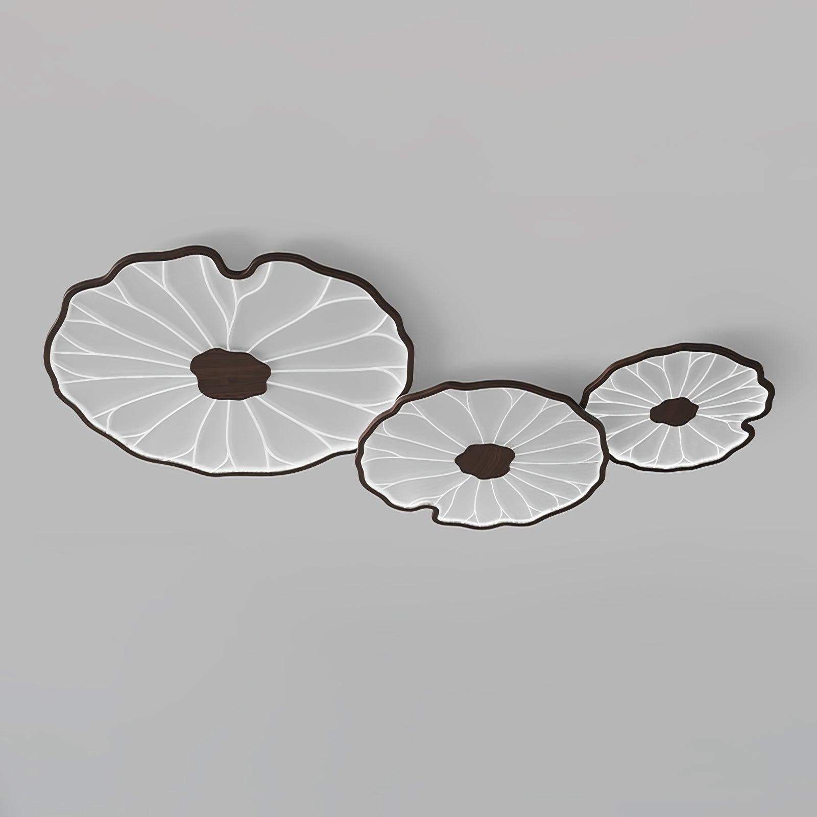 Organic Leaf-Inspired LED Ceiling Light with Wood-Grain Finish for Living Room & Bedroom | Thomler