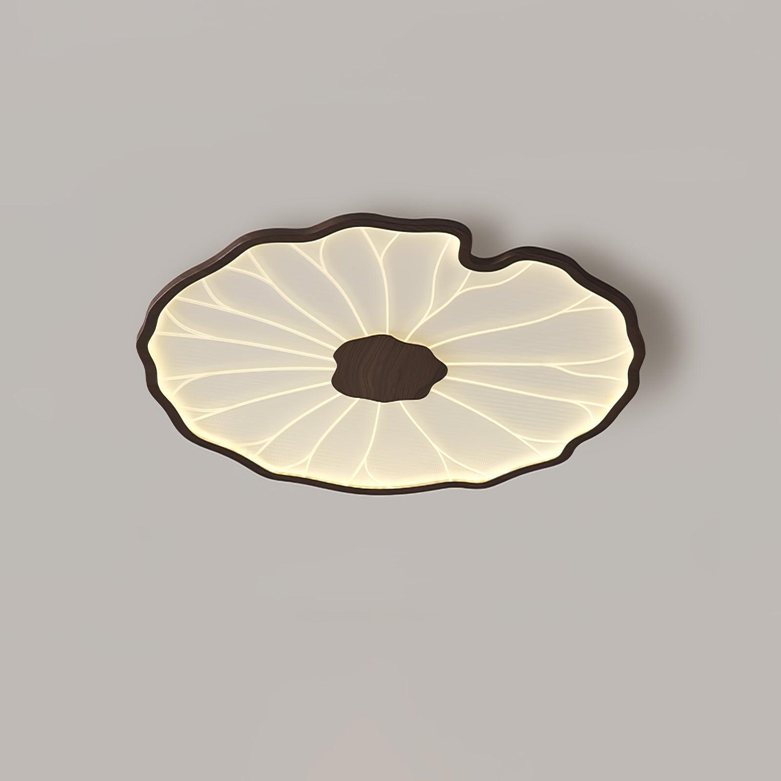 Organic Leaf-Inspired LED Ceiling Light with Wood-Grain Finish for Living Room & Bedroom | Thomler
