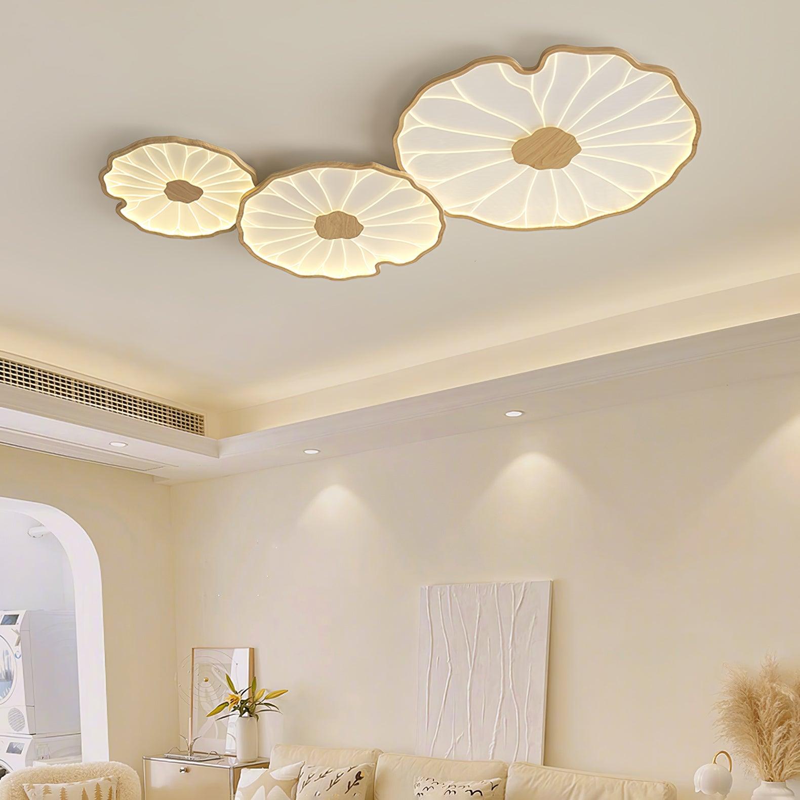 Ceiling Light Wood 70.0 cm Modern LED Flush Mount Bedroom Living Room Decorative Fixture | Thomler