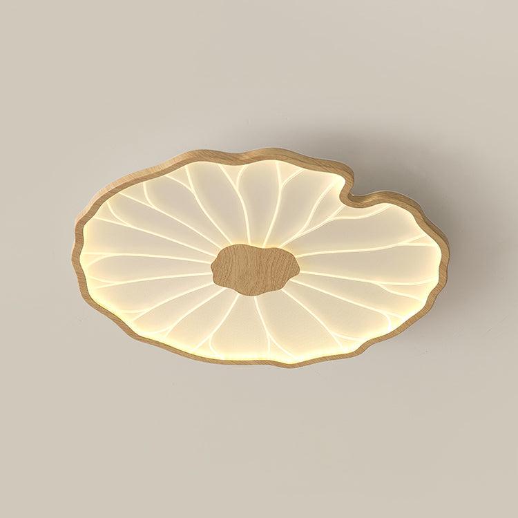 Organic Leaf-Inspired LED Ceiling Light with Wood-Grain Finish for Living Room & Bedroom | Thomler
