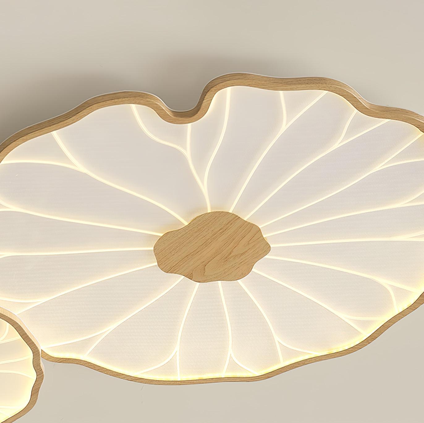 Organic Leaf-Inspired LED Ceiling Light with Wood-Grain Finish for Living Room & Bedroom | Thomler