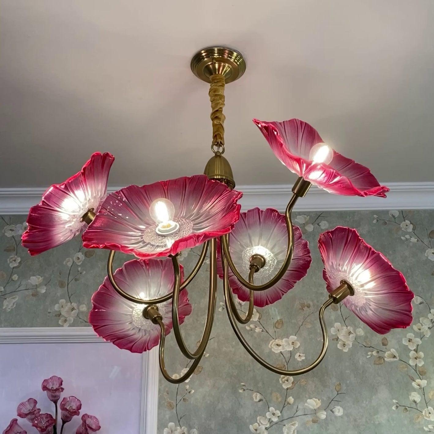 Leaf-Shaped Frosted Glass Chandelier 35.4 in x 21.7 in Gold Indoor Ceiling Lighting Dining Room Living Room | Thomler