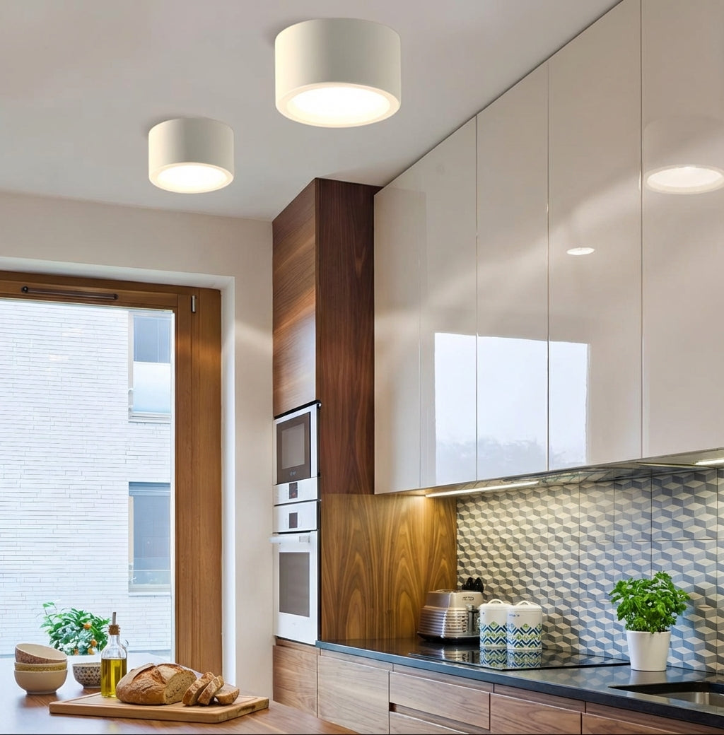 Round Surface-Mount LED Ceiling Spotlight – Low Profile Modern Flush Fixture for Hallways & Kitchens | Thomler