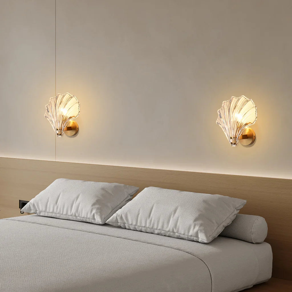 Wall Lamp Glass Shell 10 in Soft Ambient Bedroom Bathroom Stair Lighting Modern Minimalist Decor | Thomler