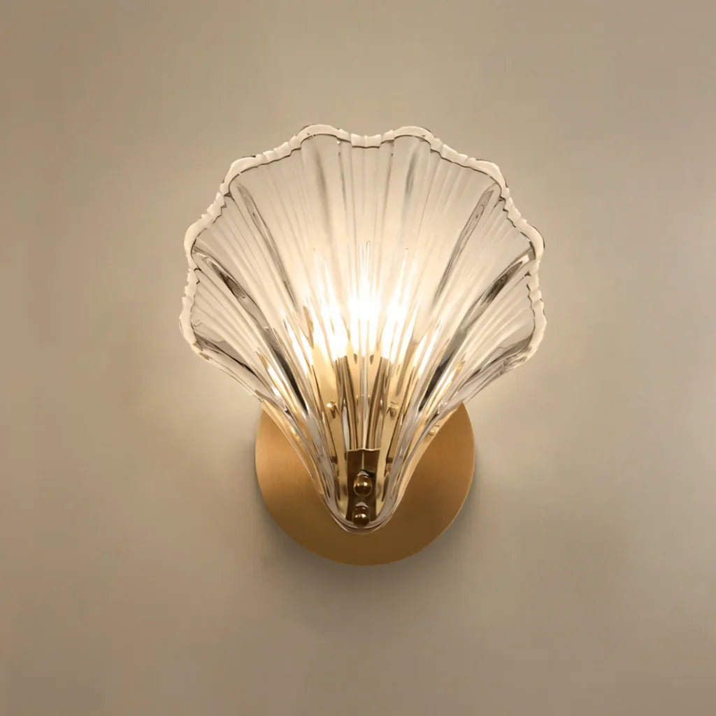 Wall Lamp Glass Shell 10 in Soft Ambient Bedroom Bathroom Stair Lighting Modern Minimalist Decor | Thomler