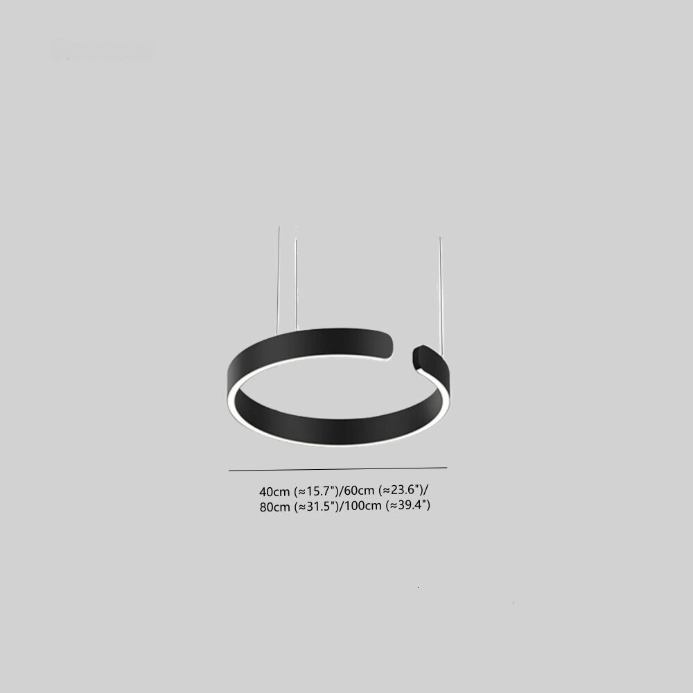 Pendant Light Aluminium Integrated LED 50.0 cm Adjustable Dining Room Living Room Hallway Ceiling Lamp Modern Minimalist Ring Design | Thomler