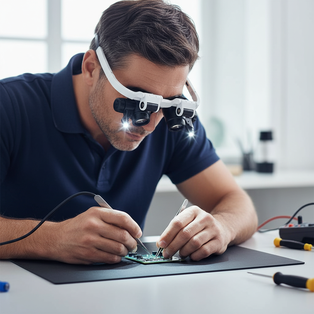 LED Magnifying Glasses with Adjustable Lenses for Precision Work & Hobbies | Thomler