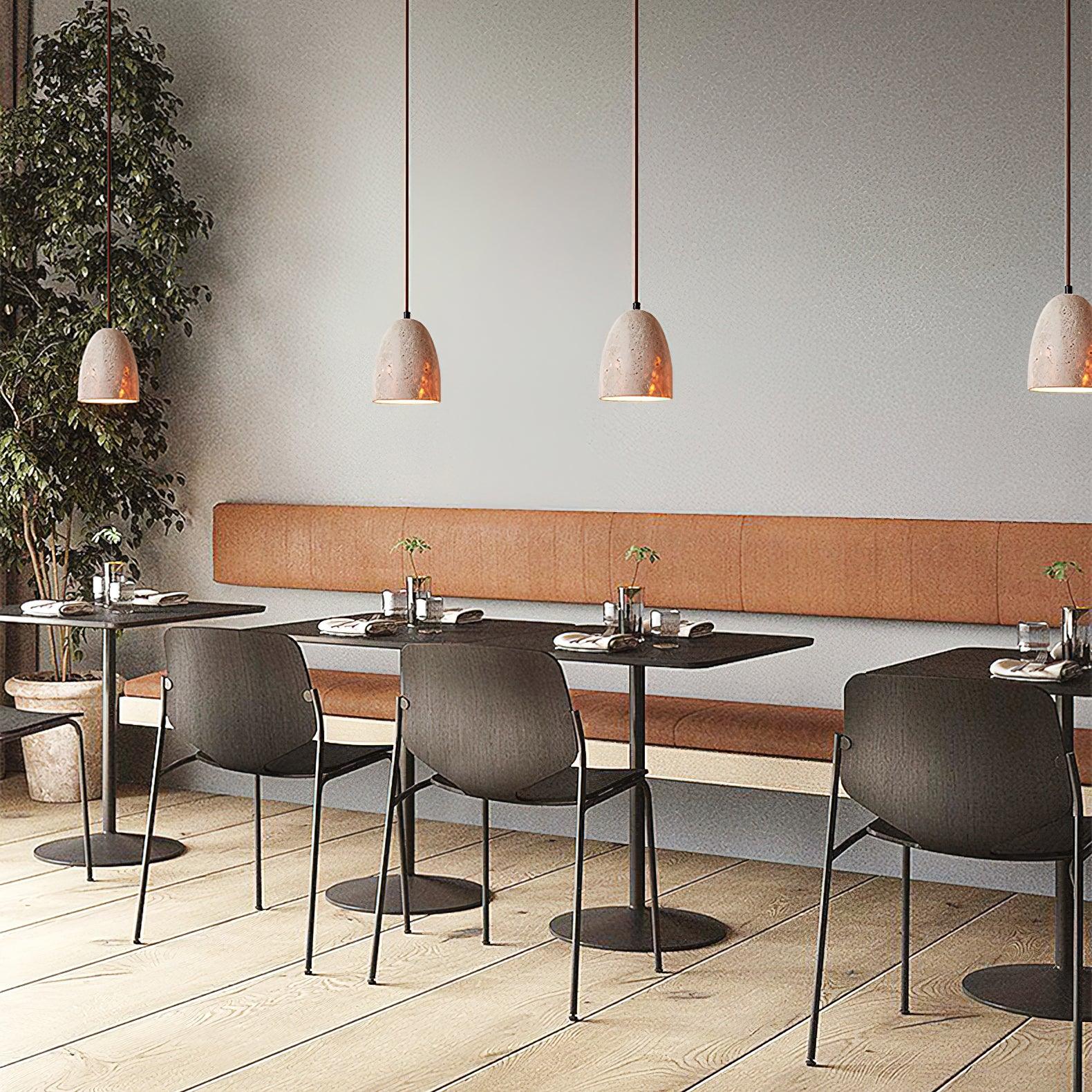 Pendant Light Travertine 4.7 in Diameter 5.9 in Height Adjustable Indoor Dining Room Kitchen Island Lighting | Thomler