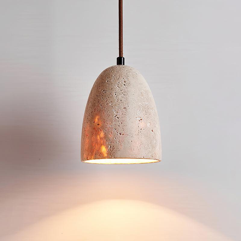 Pendant Light Travertine 4.7 in Diameter 5.9 in Height Adjustable Indoor Dining Room Kitchen Island Lighting | Thomler