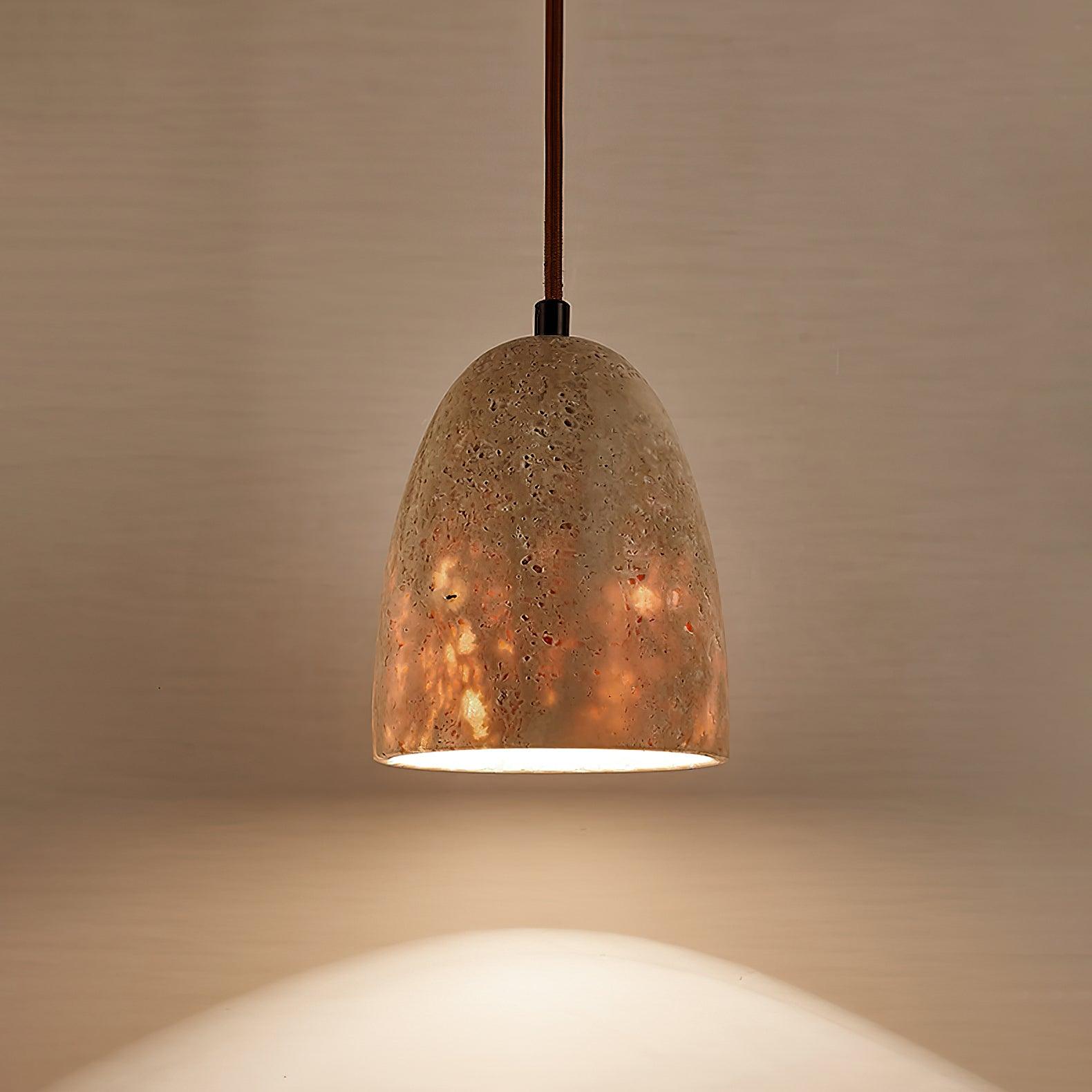 Pendant Light Travertine 4.7 in Diameter 5.9 in Height Adjustable Indoor Dining Room Kitchen Island Lighting | Thomler