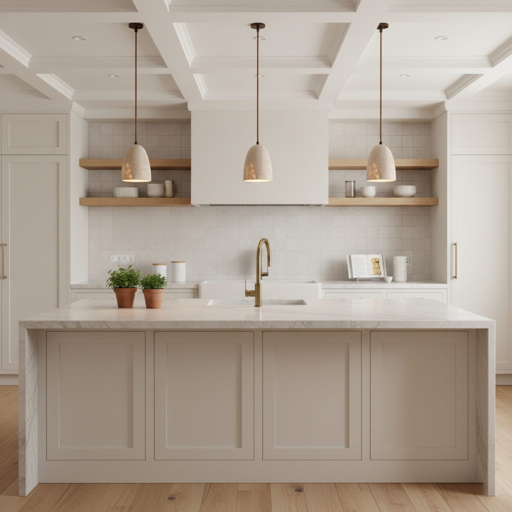 Pendant Light Travertine 4.7 in Diameter 5.9 in Height Adjustable Indoor Dining Room Kitchen Island Lighting | Thomler