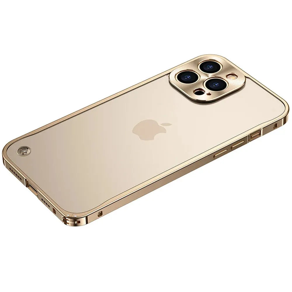 iPhone Case Machined Aluminum Frame Matte Back Cover Shock Protection Raised Edges with MagSafe Compatible Ring Precision Cutouts for 13 | Thomler